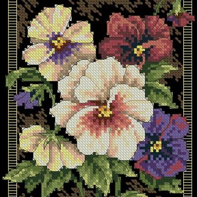 Dimensions 35073 Pansies on Toile